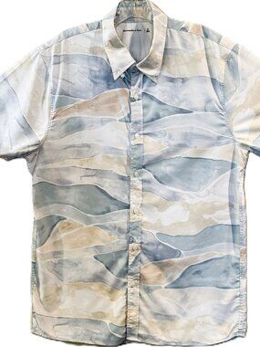 Ambercrombie and Fitch Pastel ColorPrint Mens Collard Short Sleeve Shirt